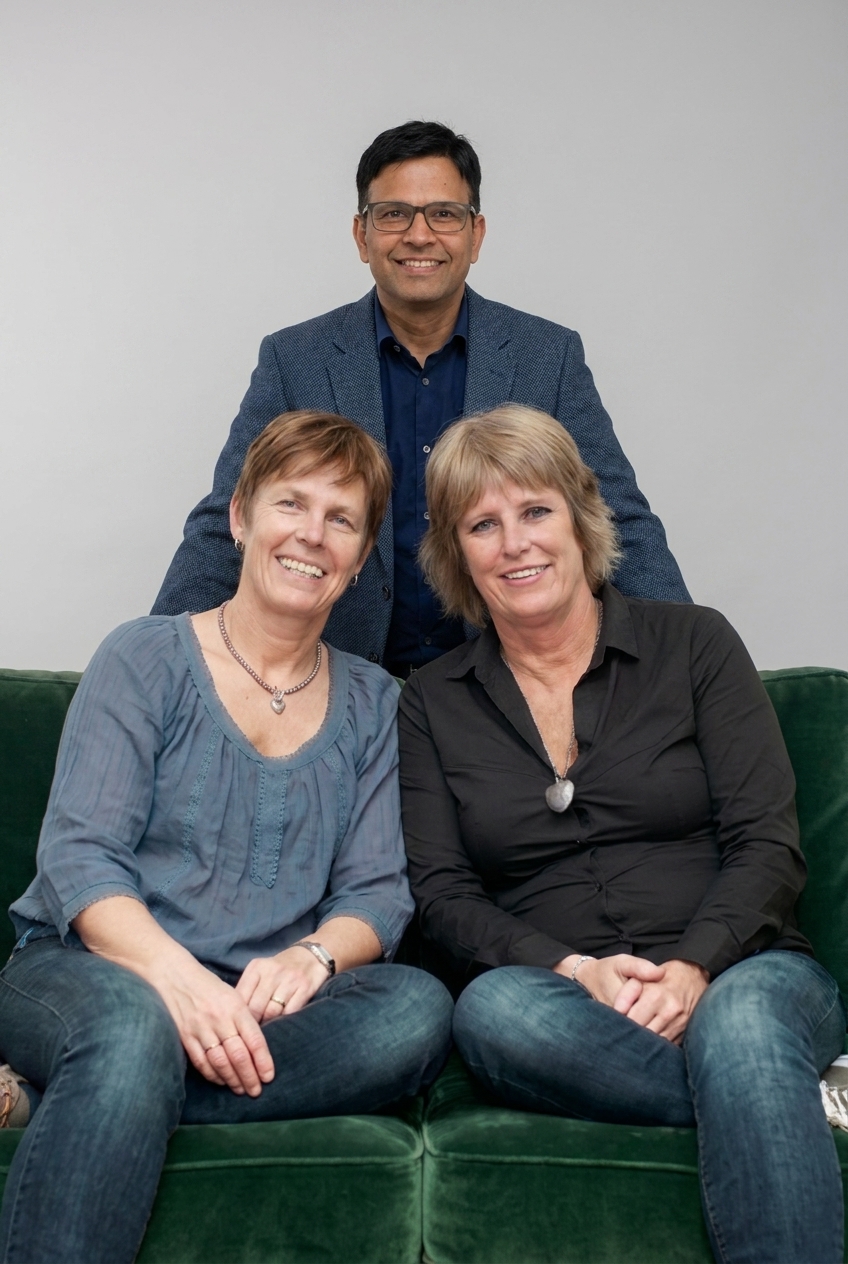 Grundarna av Bonitas tillsammans med enhetschef Mostaba Nasim.